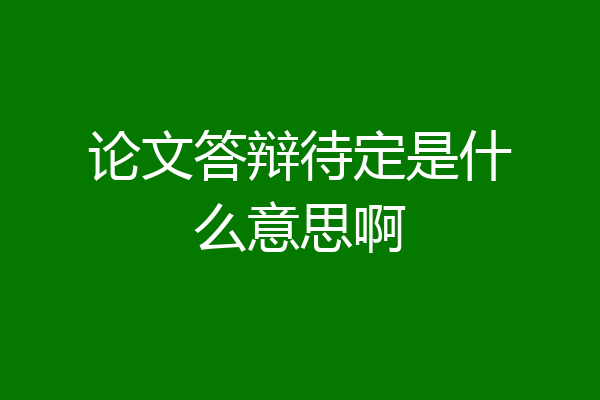 论文答辩待定是什么意思啊