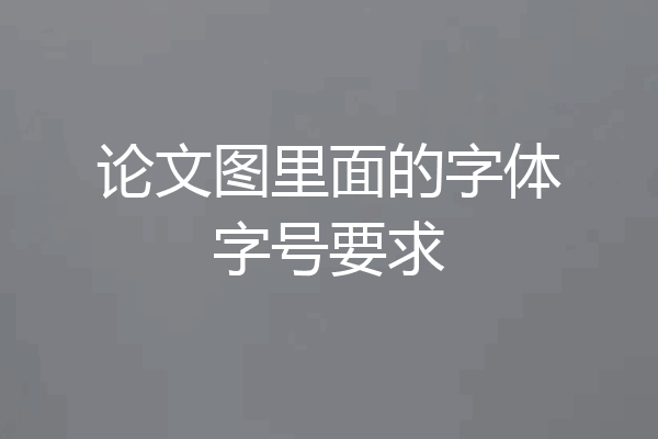 论文图里面的字体字号要求
