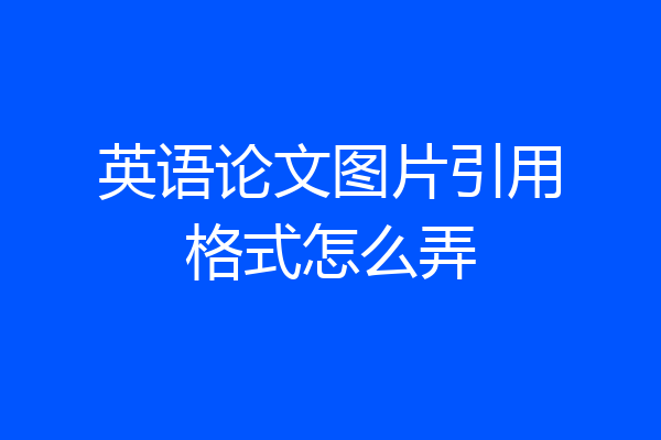 英语论文图片引用格式怎么弄