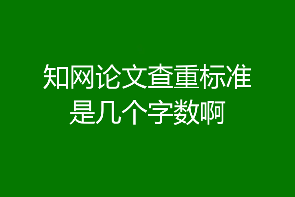 知网论文查重标准是几个字数啊