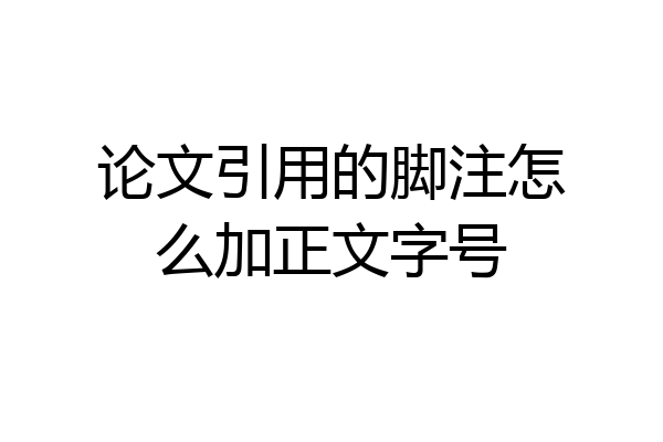论文引用的脚注怎么加正文字号