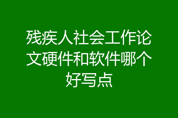 残疾人社会工作论文硬件和软件哪个好写点