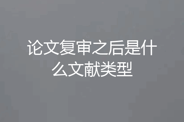 论文复审之后是什么文献类型