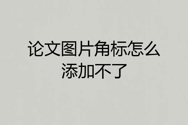 论文图片角标怎么添加不了