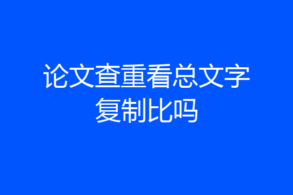 论文查重看总文字复制比吗