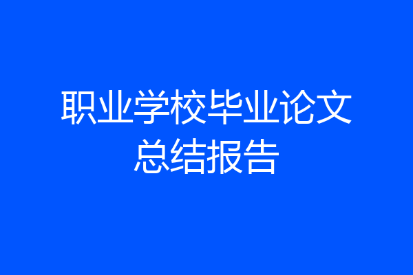 职业学校毕业论文总结报告