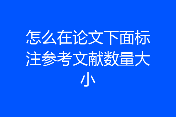 怎么在论文下面标注参考文献数量大小