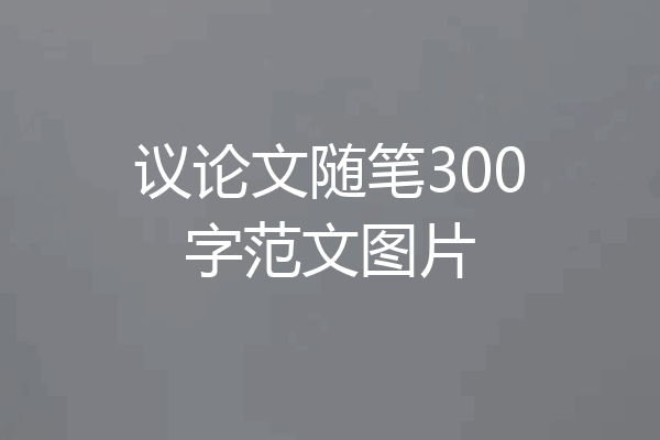 议论文随笔300字范文图片