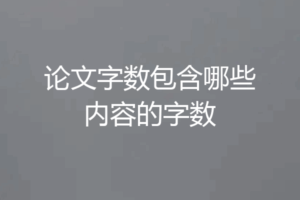论文字数包含哪些内容的字数