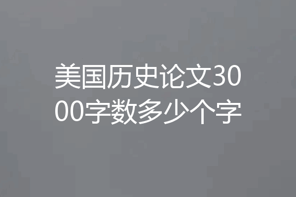 美国历史论文3000字数多少个字