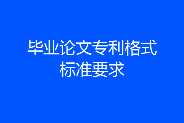 毕业论文专利格式标准要求
