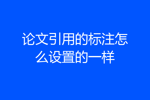 论文引用的标注怎么设置的一样
