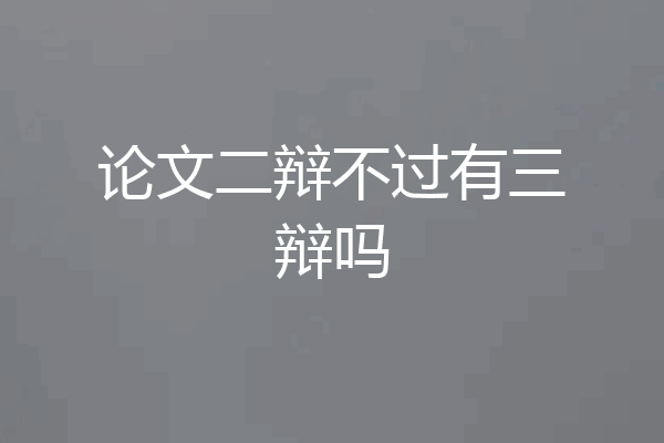 论文二辩不过有三辩吗