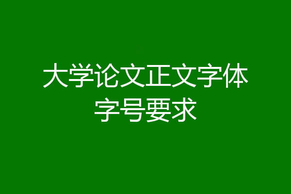大学论文正文字体字号要求