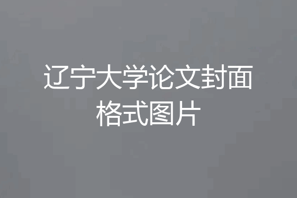 辽宁大学论文封面格式图片