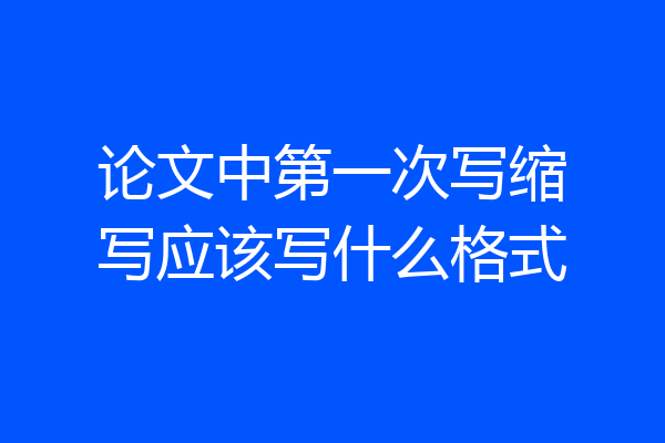 论文中第一次写缩写应该写什么格式