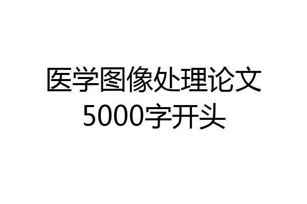 医学图像处理论文5000字开头
