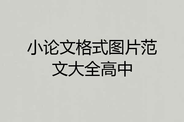 小论文格式图片范文大全高中