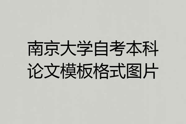 南京大学自考本科论文模板格式图片