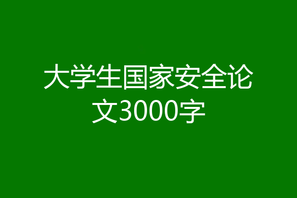 大学生国家安全论文3000字