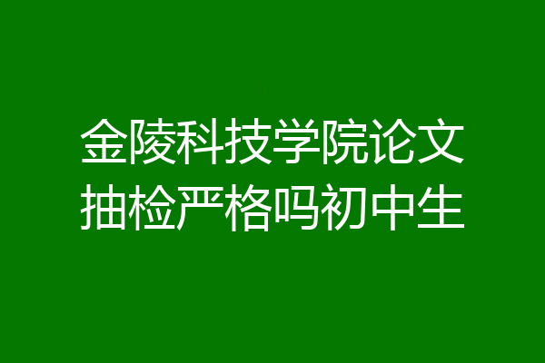 金陵科技学院论文抽检严格吗初中生