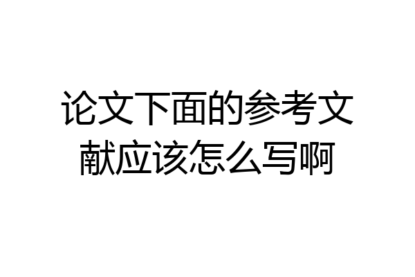 论文下面的参考文献应该怎么写啊