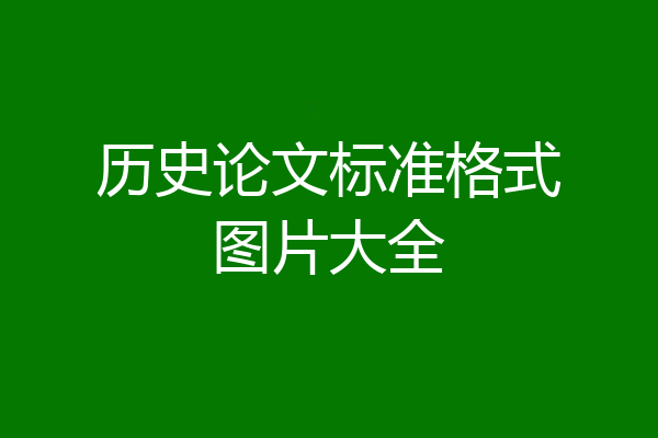 历史论文标准格式图片大全