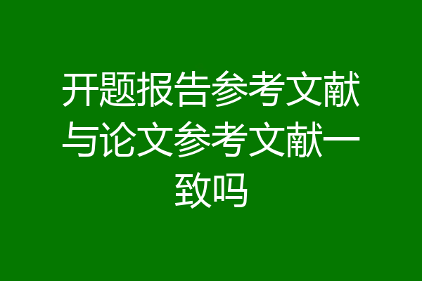 开题报告参考文献与论文参考文献一致吗