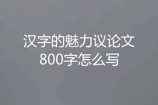 汉字的魅力议论文800字怎么写