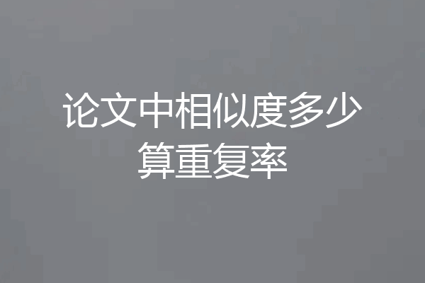 论文中相似度多少算重复率