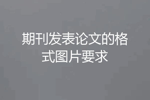 期刊发表论文的格式图片要求