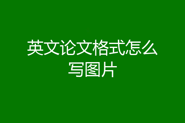 英文论文格式怎么写图片