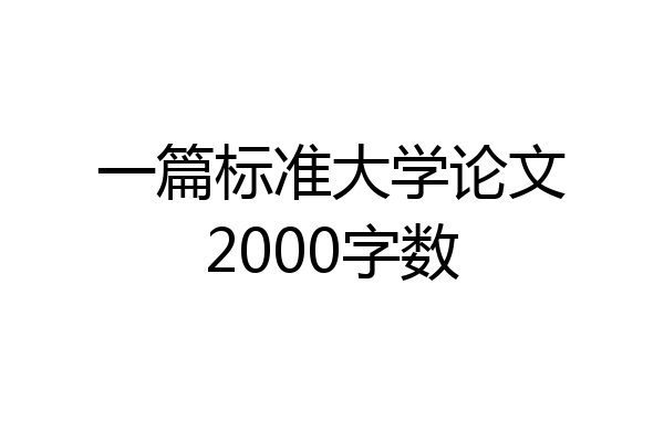 一篇标准大学论文2000字数