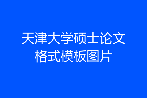 天津大学硕士论文格式模板图片