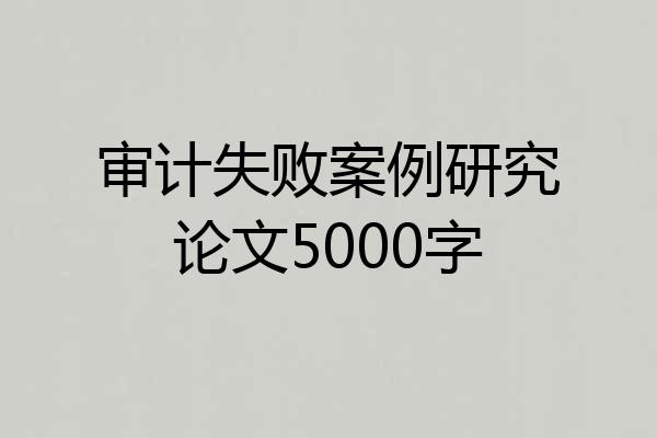 审计失败案例研究论文5000字