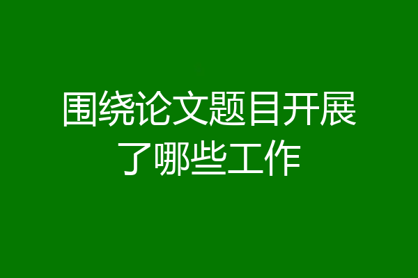 围绕论文题目开展了哪些工作