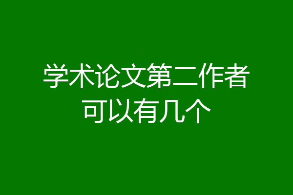 学术论文第二作者可以有几个