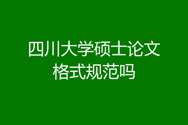 四川大学硕士论文格式规范吗
