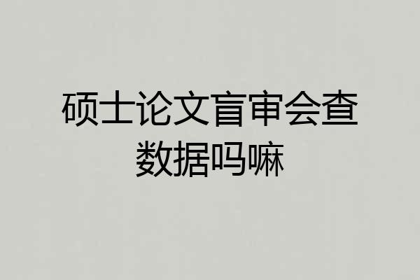 硕士论文盲审会查数据吗嘛