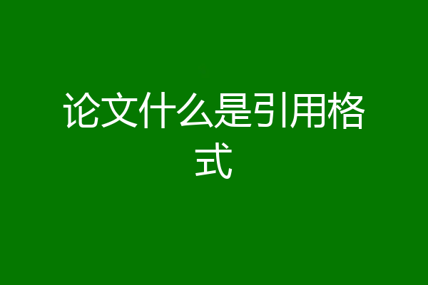 论文什么是引用格式