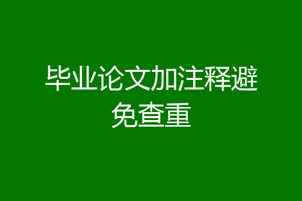 毕业论文加注释避免查重