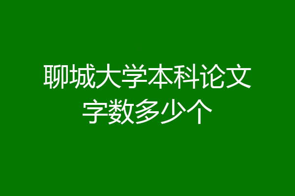 聊城大学本科论文字数多少个