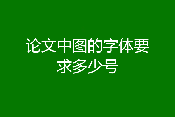 论文中图的字体要求多少号