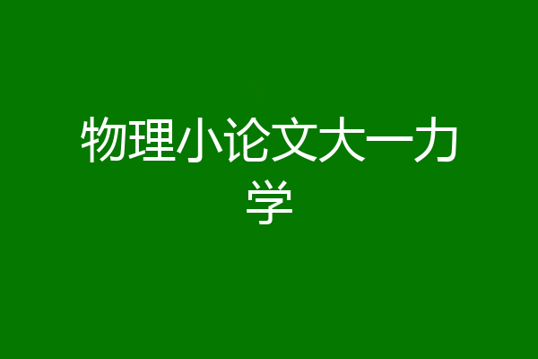 物理小论文大一力学