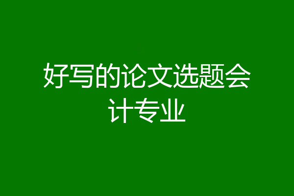 好写的论文选题会计专业