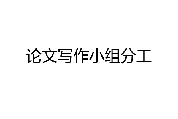 论文写作小组分工