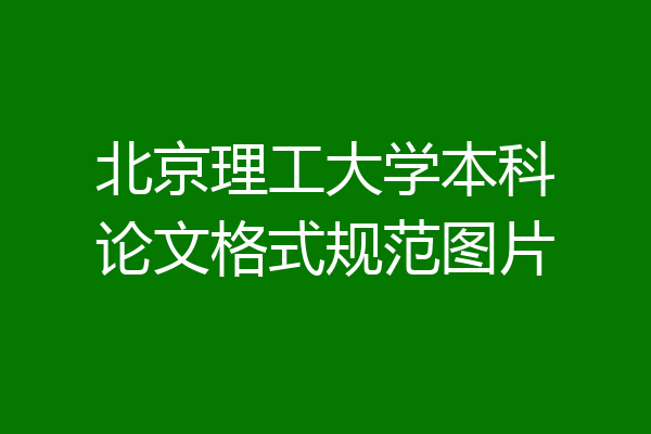 北京理工大学本科论文格式规范图片