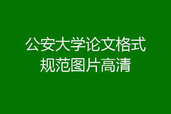 公安大学论文格式规范图片高清