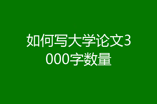 如何写大学论文3000字数量