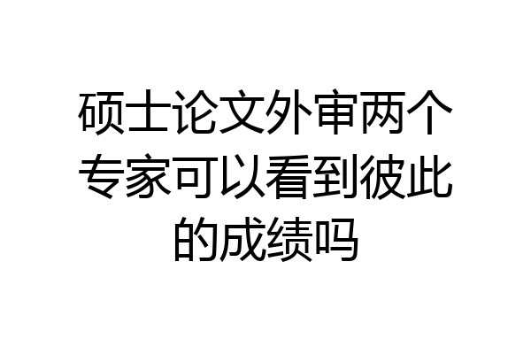硕士论文外审两个专家可以看到彼此的成绩吗